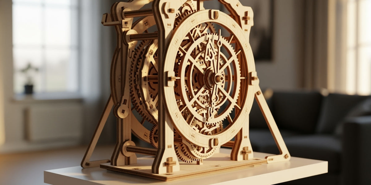 3d assembly puzzles wooden mechanical gears decor laser-cut kits ...