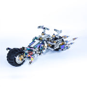 Mechanical model of a vehicle chassis on a white background