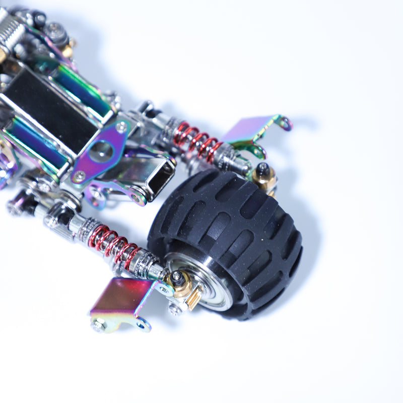 Close-up of a mechanical component with metallic and black parts on a white background
