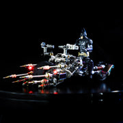 Toy robot with a figure on a dark background