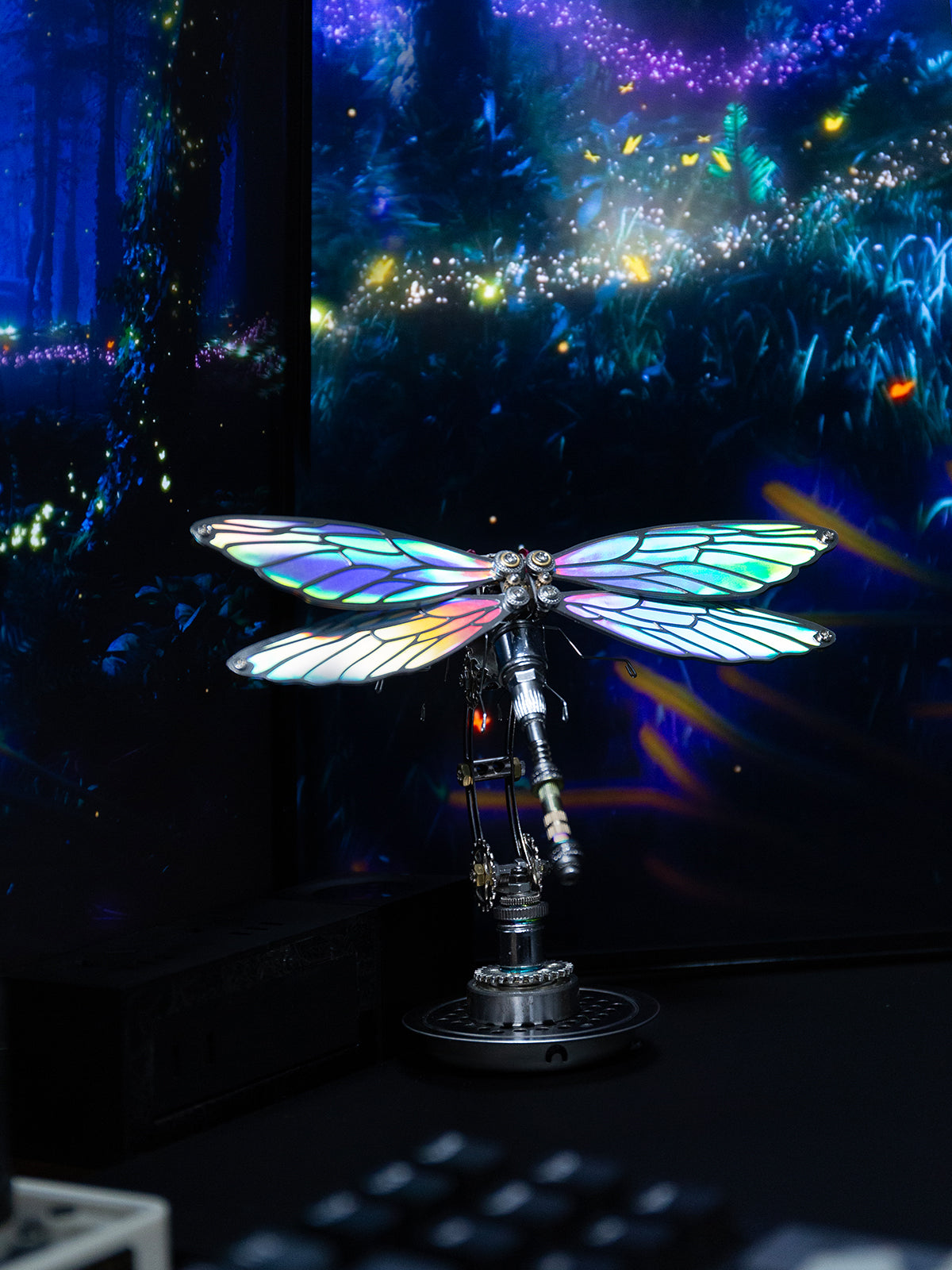 Iridescent Dragonfly Model – 155-Piece DIY Kit with Color-Shifting