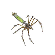 Spider-shaped object with mechanical components on a white background